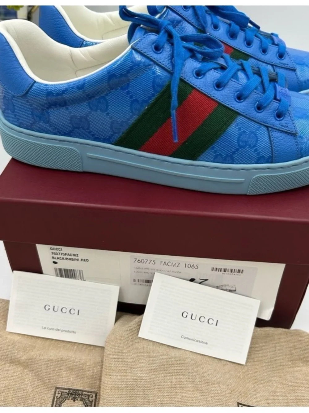 Gucci ace crystal canvas low top sneakers size 7 fits SUS made in Italy